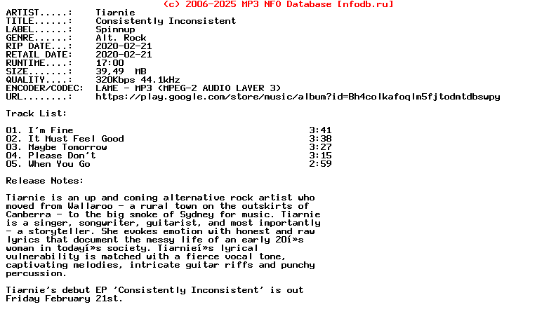 Tiarnie-Consistently_Inconsistent-EP-2020