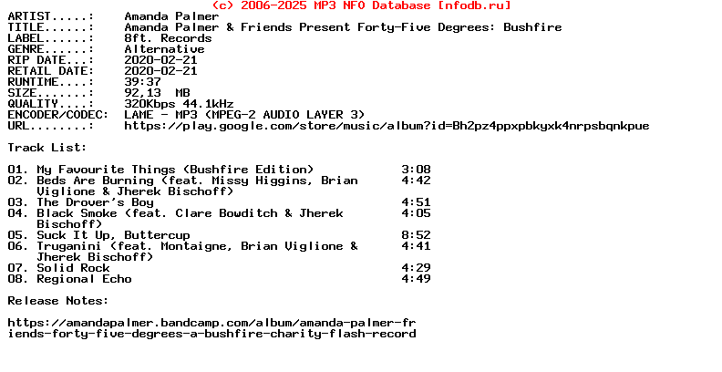 Amanda_Palmer-Amanda_Palmer_And_Friends_Present_Forty-Five_Degrees_Bushfire_Charity_Flash_Record-2020
