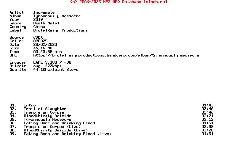 Incremate-Tyrannously_Massacre-CDEP-2019