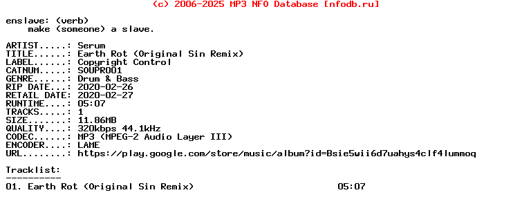 Serum-Earth_Rot_(ORIGINAL_SIN_REMIX)-(SOUPR001)-Single-WEB-2020