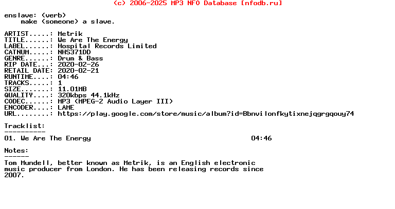 Metrik-We_Are_The_Energy-(NHS371DD)-Single-WEB-2020