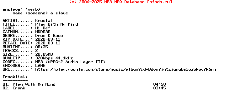 Krucial-Play_With_My_Mind-(HDD030)-WEB-2020