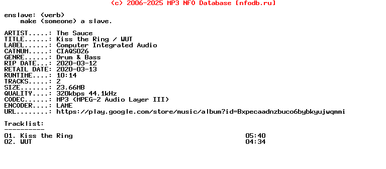 The_Sauce-Kiss_The_Ring__Wut-(CIAQS026)-WEB-2020