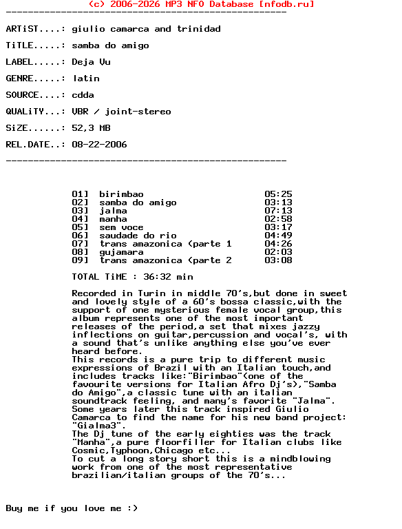 Giulio_Camarca_And_Trinidad-Samba_Do_Amigo-Djv2000024-Vinyl-2006