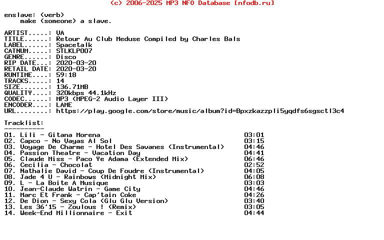 VA-Retour_Au_Club_Meduse_Compiled_By_Charles_Bals-(STLKLP007)-WEB-2020