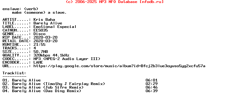 Kris_Baha-Barely_Alive-(EES035)-WEB-2020