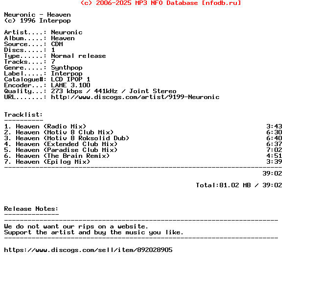 Neuronic-Heaven-CDM-1996