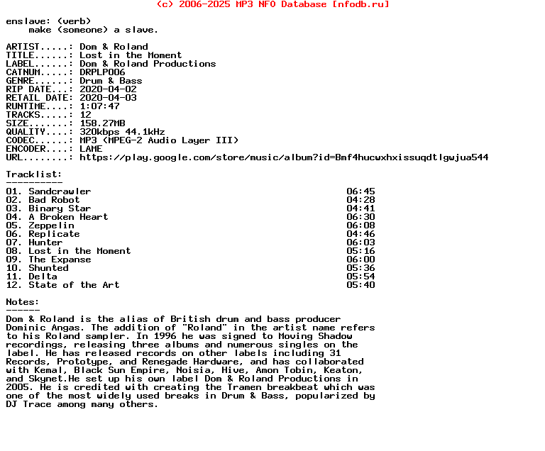 Dom_And_Roland-Lost_In_The_Moment-(DRPLP006)-WEB-2020