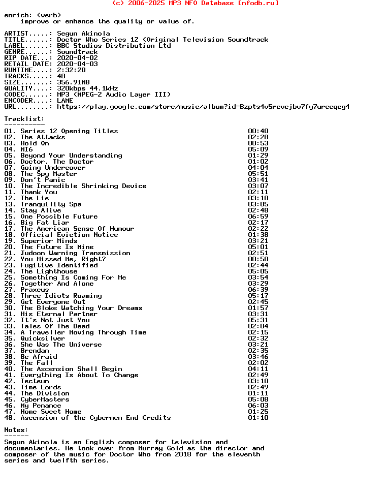 Segun_Akinola-Doctor_Who_Series_12_(ORIGINAL_TELEVISION_SOUNDTRACK)-Ost-WEB-2020