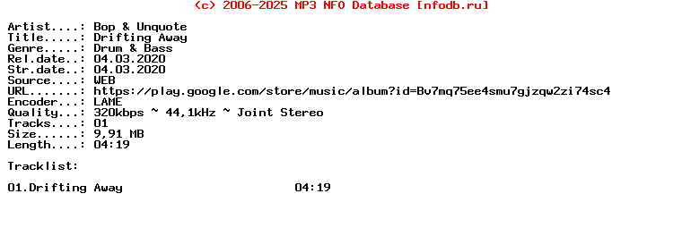 Bop_And_Unquote-Drifting_Away-Single-WEB-2020