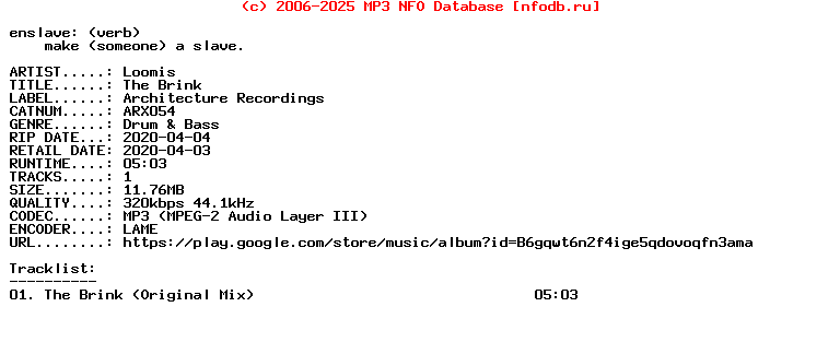 Loomis-The_Brink-(ARX054)-Single-WEB-2020