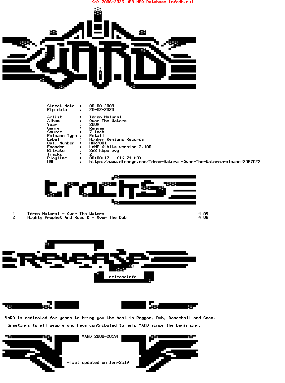 Idren_Natural-Over_The_Waters-(HRR7001)-7Inch_Vinyl-2009-YARD
