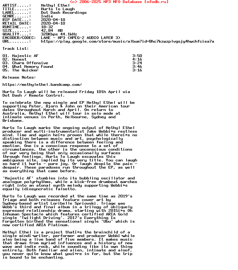 Methyl_Ethel-Hurts_To_Laugh-EP-2020