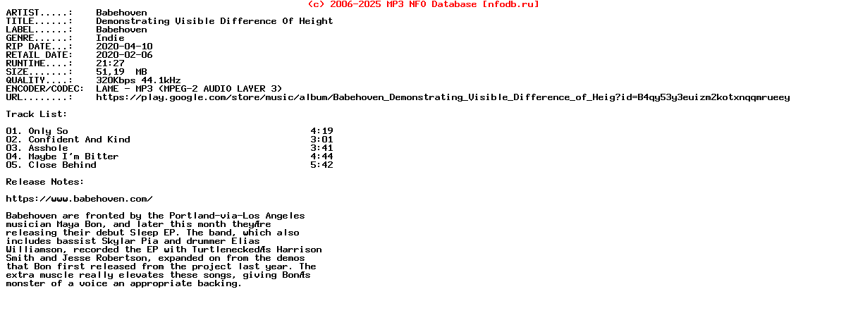 Babehoven-Demonstrating_Visible_Difference_Of_Height-EP-2020