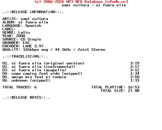 Sami_Cultura-Si_Fuera_Ella-(PROMO_CDS)-SP-2008