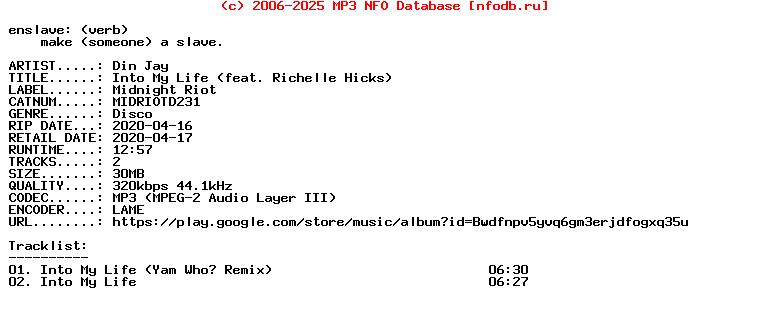 Din_Jay-Into_My_Life_(FEAT_RICHELLE_HICKS)-(MIDRIOTD231)-WEB-2020