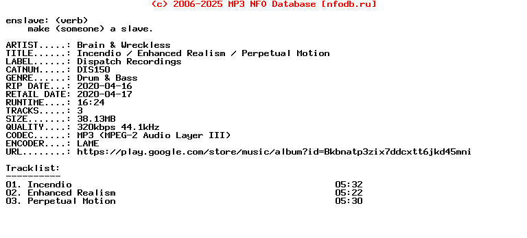 Brain_And_Wreckless-Incendio__Enhanced_Realism__Perpetual_Motion-(DIS150)-WEB-2020