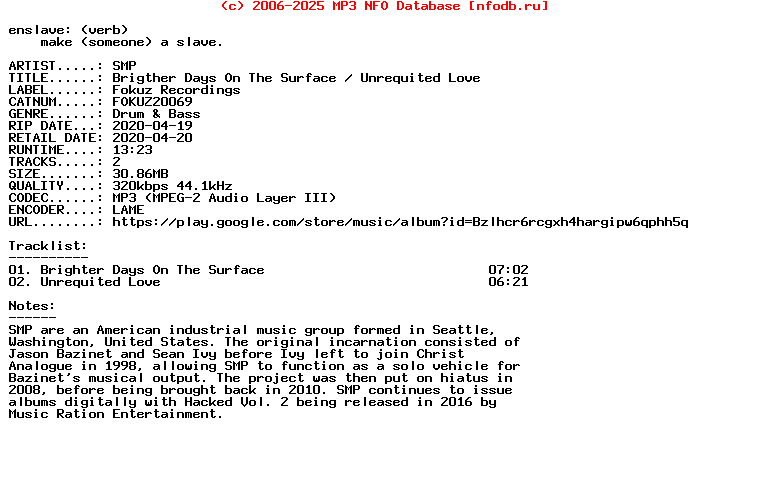 Smp-Brigther_Days_On_The_Surface__Unrequited_Love-(FOKUZ20069)-WEB-2020