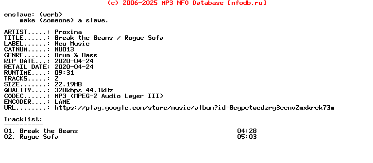 Proxima-Break_The_Beans__Rogue_Sofa-(NU013)-WEB-2020