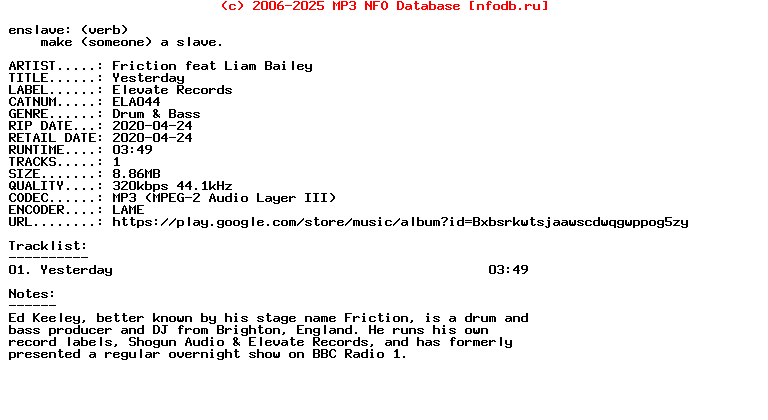 Friction_Feat_Liam_Bailey-Yesterday-(ELA044)-Single-WEB-2020