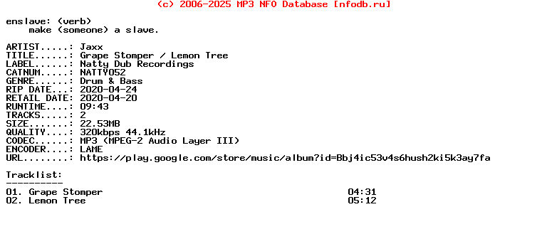 Jaxx-Grape_Stomper__Lemon_Tree-(NATTY052)-WEB-2020