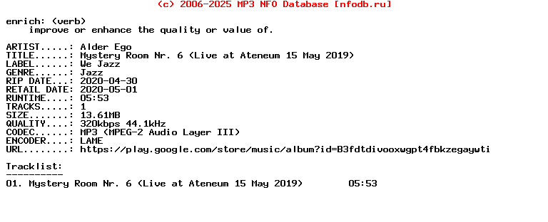 Alder_Ego-Mystery_Room_Nr_6_(LIVE_AT_ATENEUM_15_MAY_2019)-Single-WEB-2020