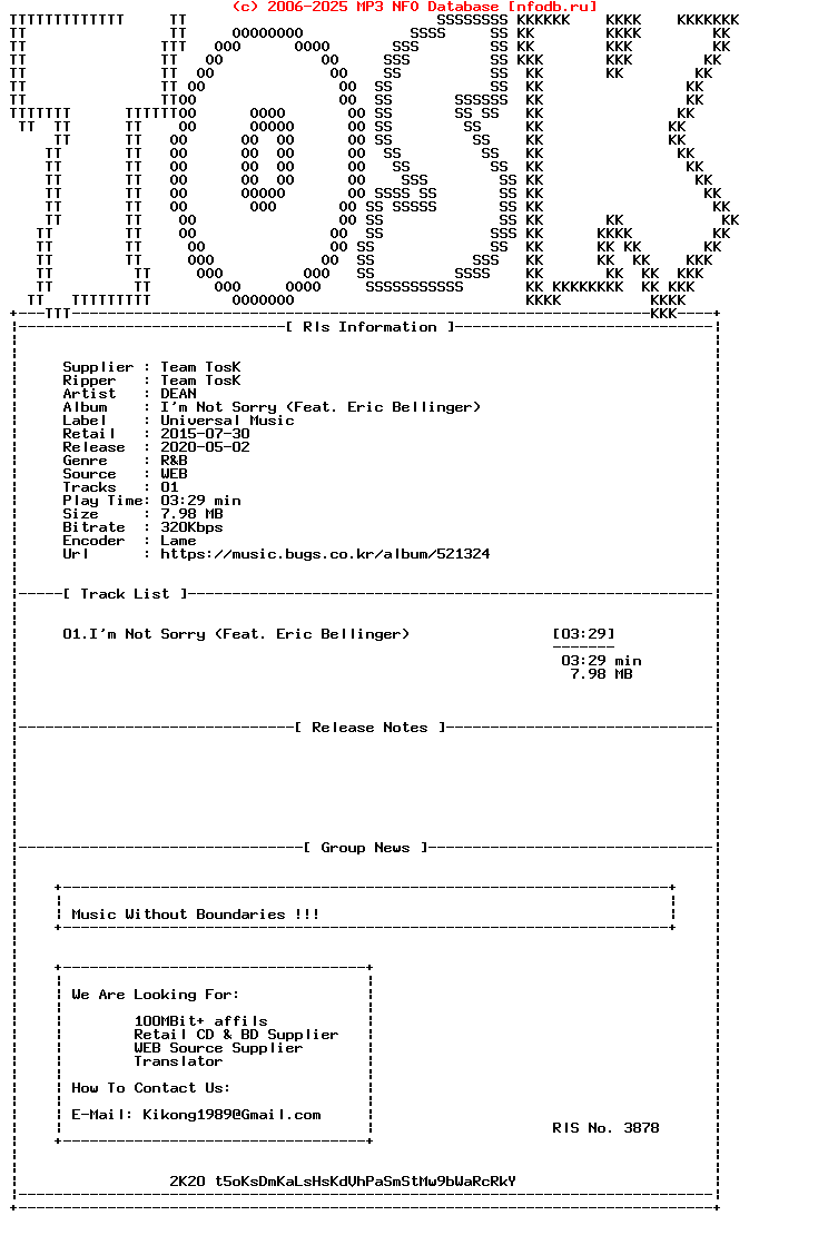 Dean-Im_Not_Sorry_(FEAT._ERIC_BELLINGER)-Single-WEB-2015-TosK