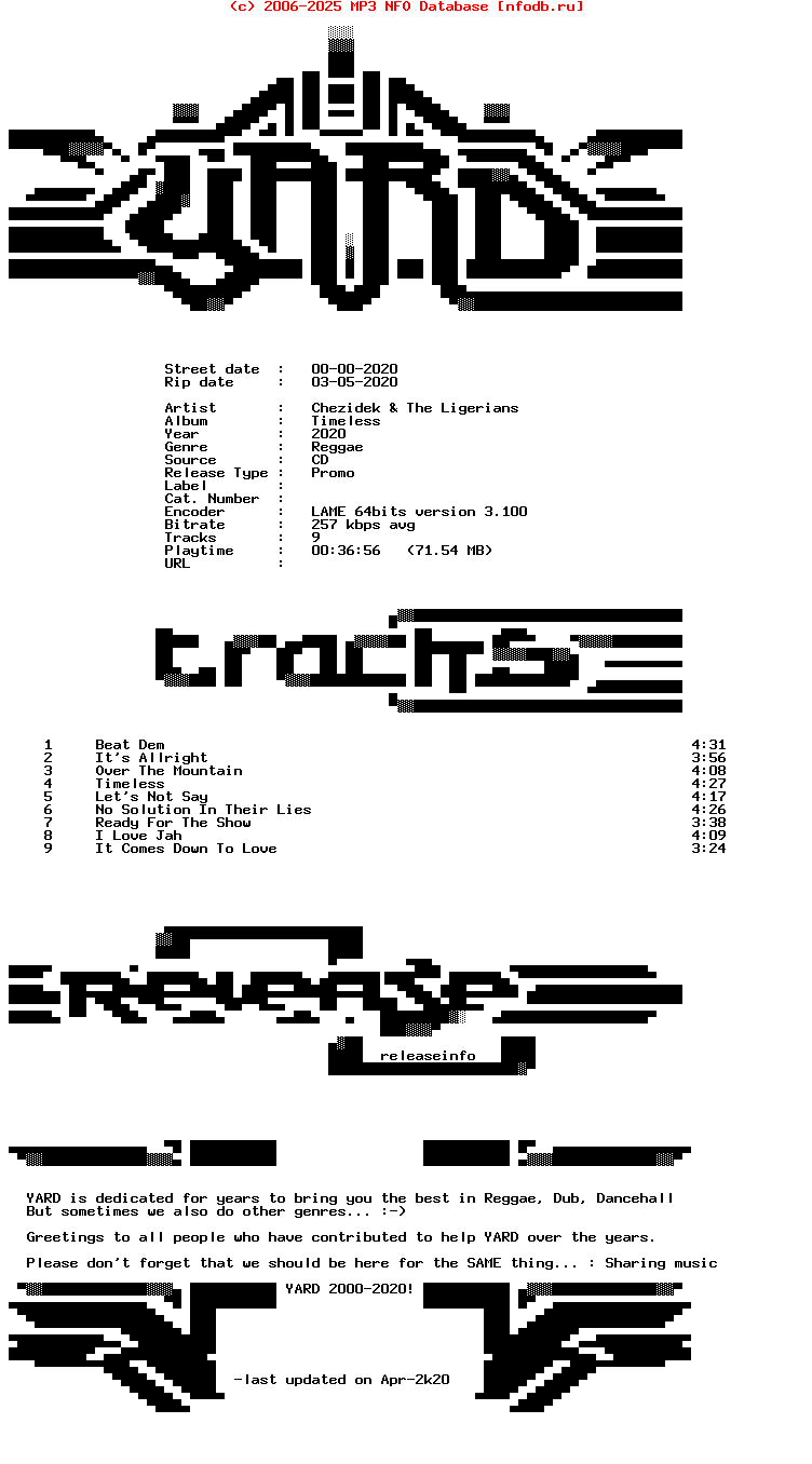 Chezidek_And_The_Ligerians-Timeless-Promo-CD-2020-YARD