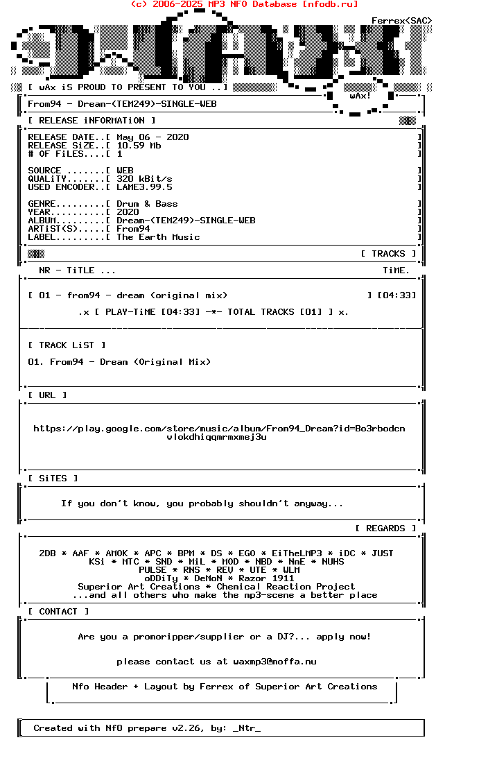 From94-Dream-(TEM249)-Single-WEB-2020