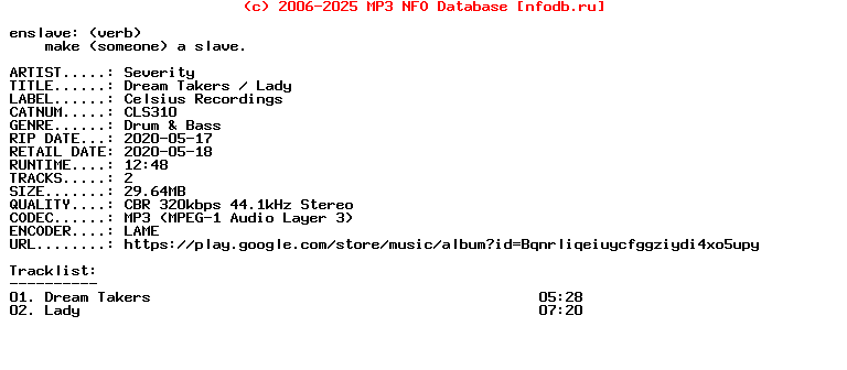 Severity-Dream_Takers__Lady-(CLS310)-WEB-2020