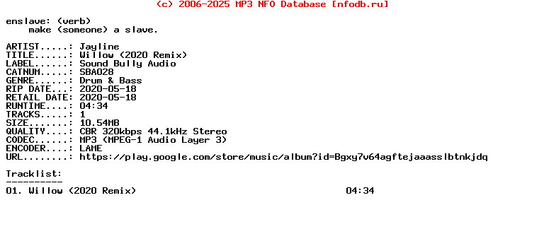 Jayline-Willow_(2020_REMIX)-(SBA028)-Single-WEB-2020