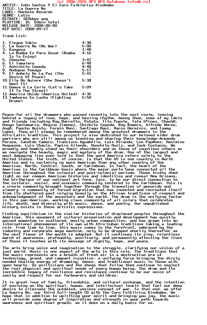 John_Santos_Y_El_Coro_Folklorico_Kindembo-La_Guerra_No-SP-2008