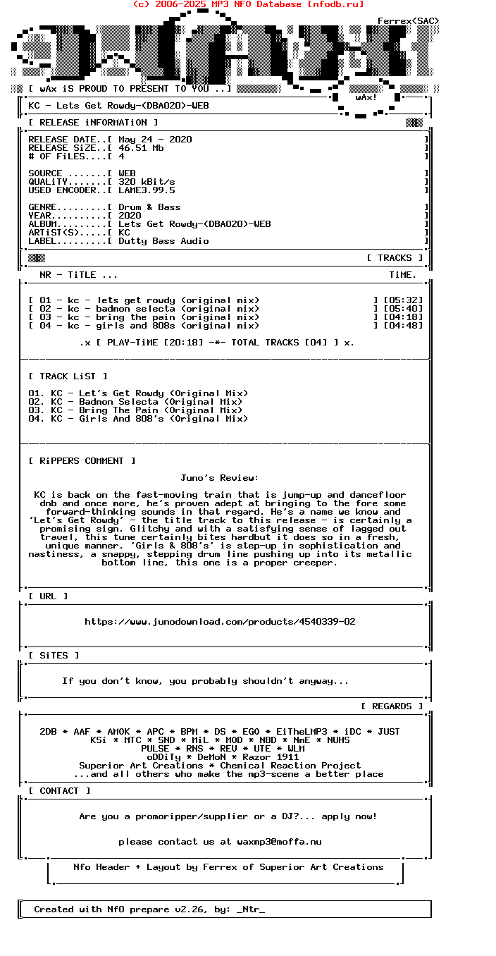 Kc-Lets_Get_Rowdy-(DBA020)-WEB-2020