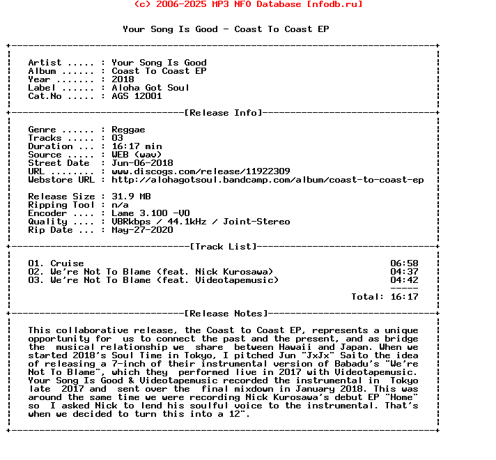 Your_Song_Is_Good-Coast_To_Coast_Ep-(AGS12001)-WEB-2018