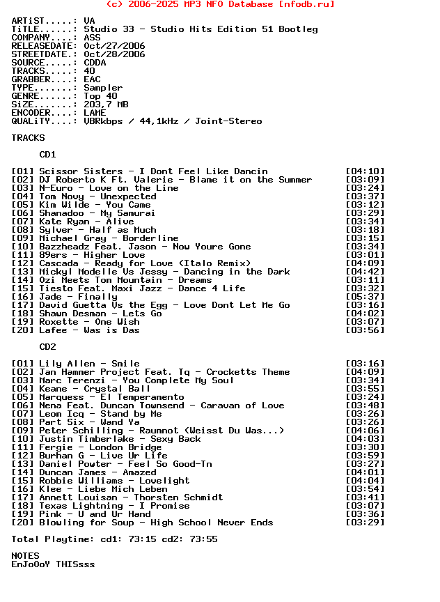 VA_-_Studio_33_-_Studio_Hits_Edition_51-2CD-Bootleg-2006
