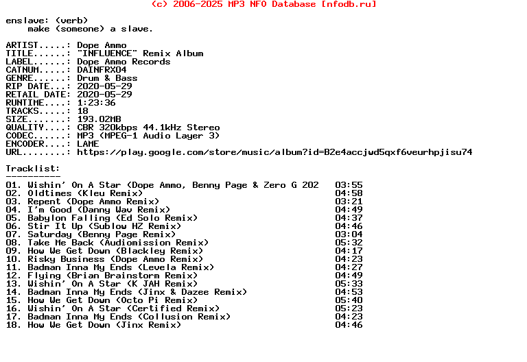 Dope_Ammo-Influence_Remix_Album-(DAINFRX04)-WEB-2020