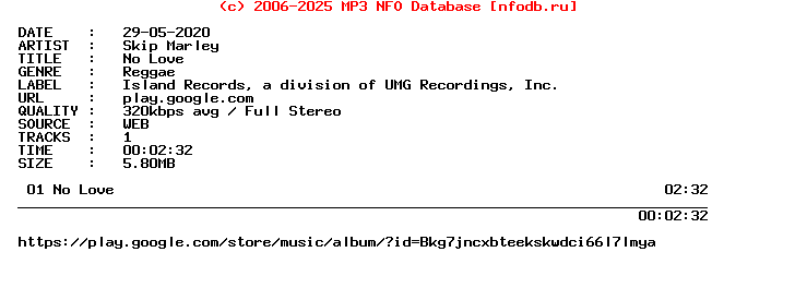 Skip_Marley-No_Love-Single-WEB-2020