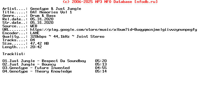 Genotype_And_Just_Jungle-Dat_Memories_Vol_1-(GLABDM001)-WEB-2020
