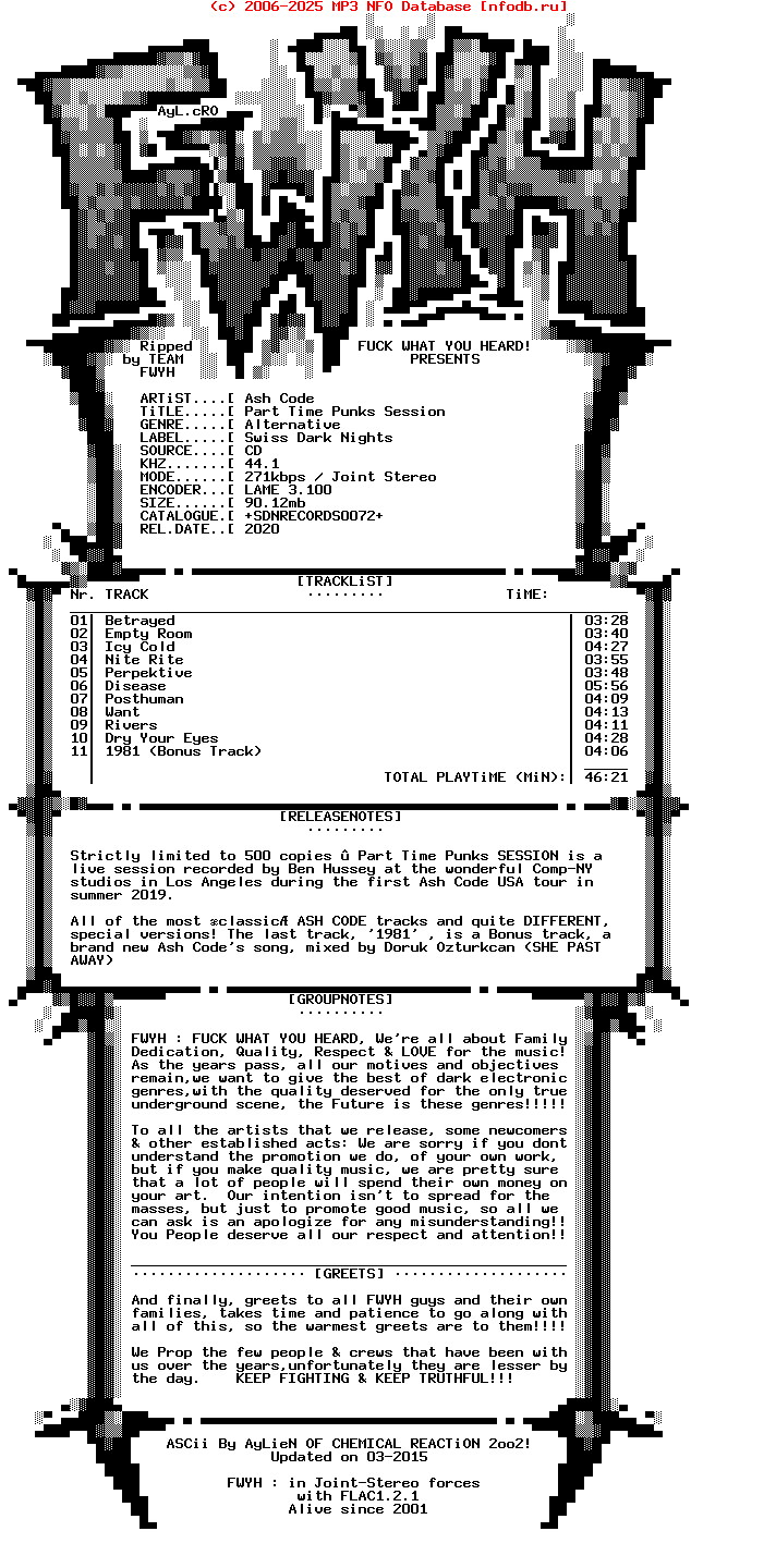 Ash_Code-Part_Time_Punks_Session-Limited_Edition-CD-2020