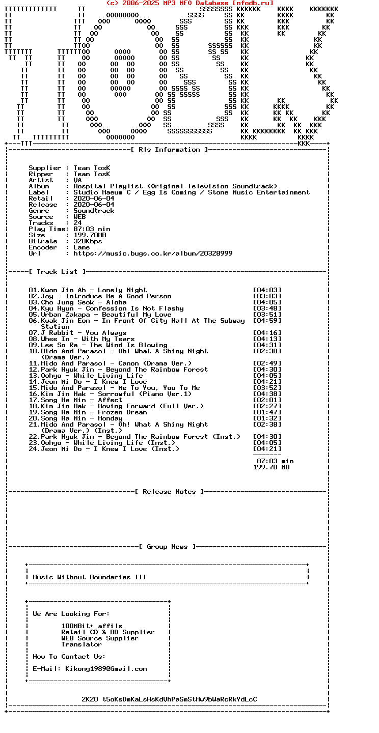 VA-Hospital_Playlist_(ORIGINAL_TELEVISION_SOUNDTRACK)-WEB-KR-2020-TosK