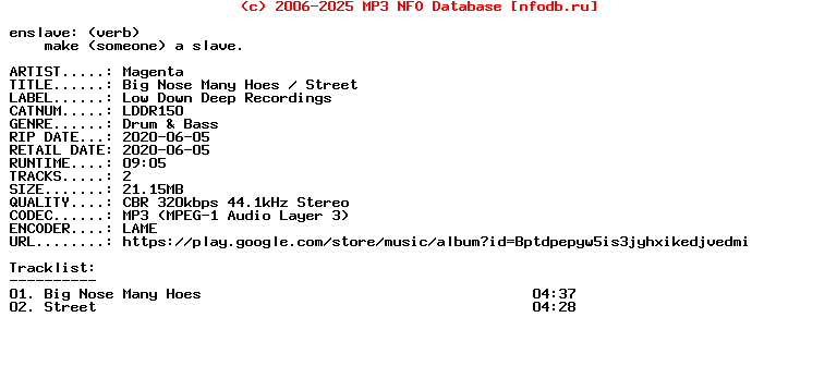 Magenta-Big_Nose_Many_Hoes__Street-(LDDR150)-WEB-2020