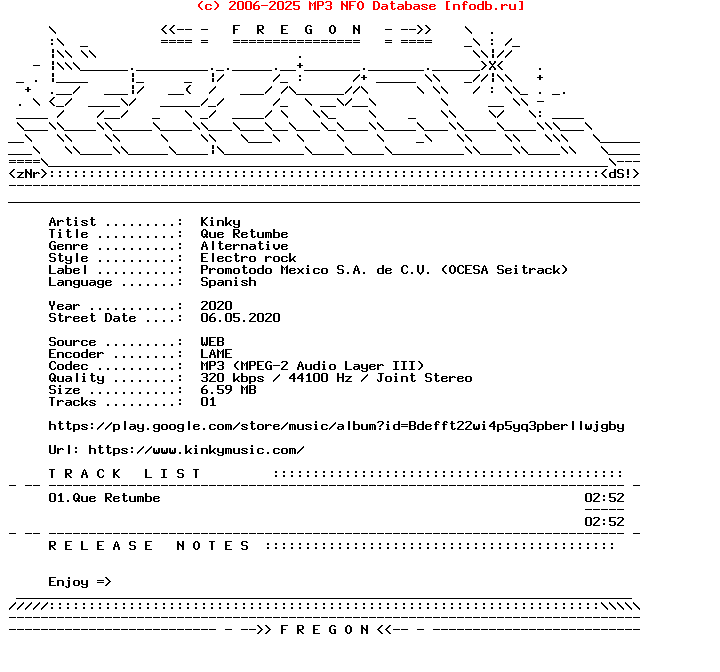 Kinky-Que_Retumbe-ES-Single-WEB-2020-Fregon