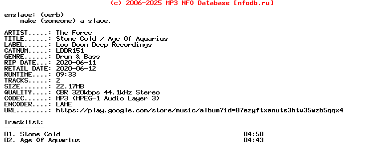 The_Force-Stone_Cold__Age_Of_Aquarius-(LDDR151)-WEB-2020