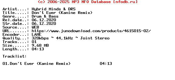 Hybrid_Minds_And_Drs-Dont_Ever_(KANINE_REMIX)-(HM018R1D)-Single-WEB-2020
