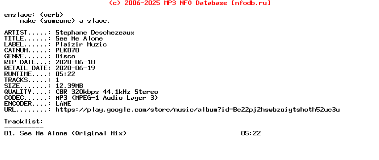 Stephane_Deschezeaux-See_Me_Alone-(PLK070)-Single-WEB-2020