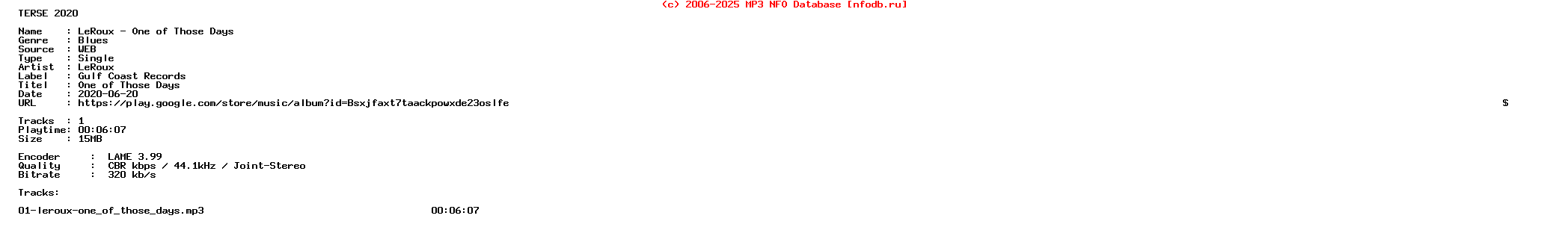 Leroux-One_Of_Those_Days-Single-WEB-2020-Terse