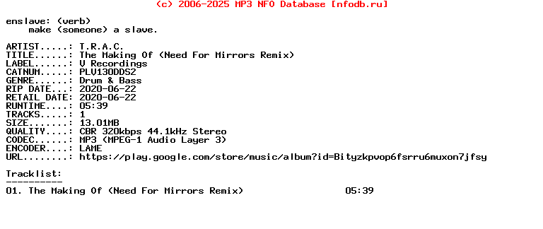 T.R.A.C.-The_Making_Of_(NEED_FOR_MIRRORS_REMIX)-(PLV130DDS2)-Single-WEB-2020