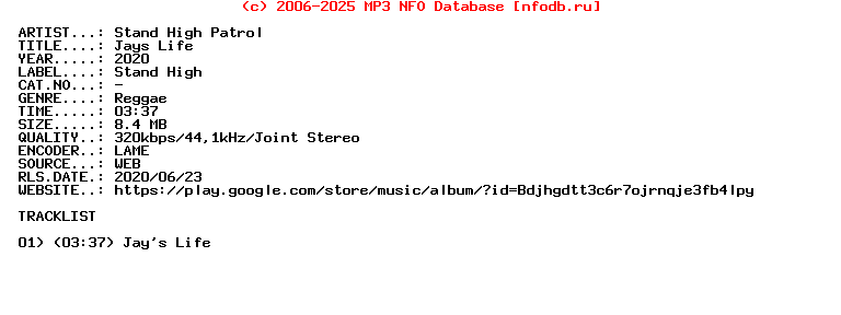 Stand_High_Patrol-Jays_Life-Single-WEB-2020