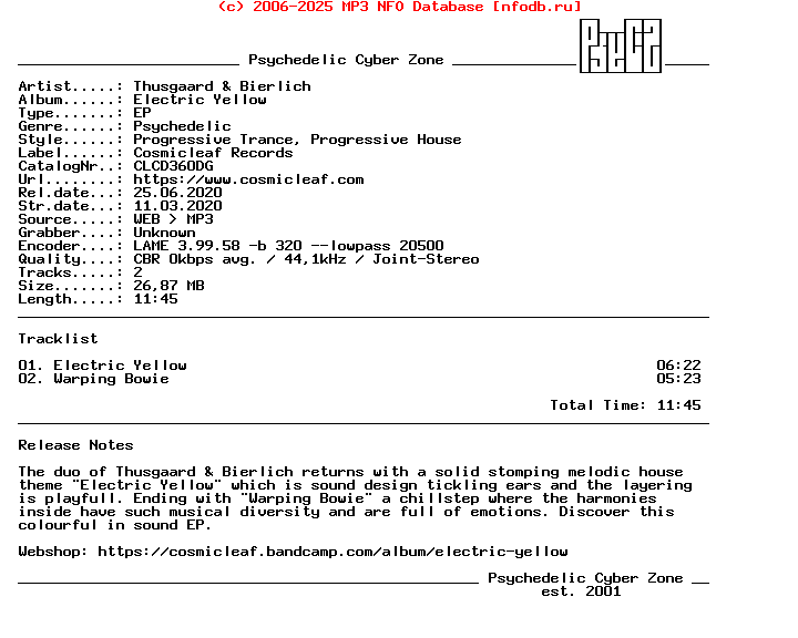 Thusgaard_And_Bierlich_-_Electric_Yellow_Ep-(CLCD360DG)-WEB-2020-PsyCZ_iNT