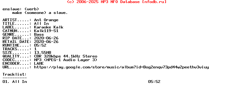 Ant_Orange-All_In-(KALK119-S1)-Single-WEB-2020